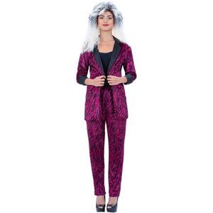 Smiffys Unisex Adult 80s Zebra Print Costume Suit / Pink/Black